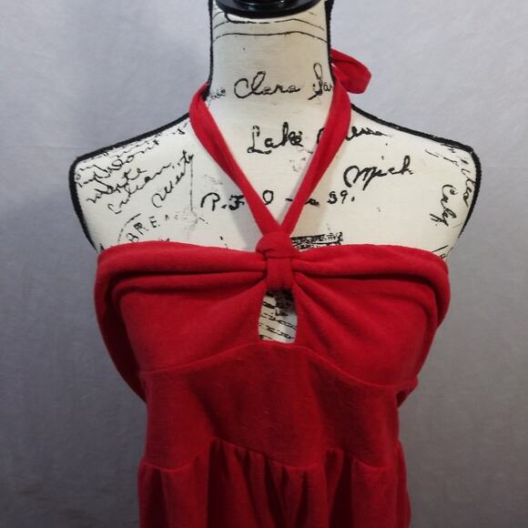 Wild Fable Red Towel Terry Romper Halter Beach Cover Casual Size JR L XXL - Picture 4 of 12
